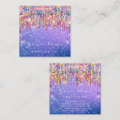 Makeup Artist Event Planner Holograaf Glitter Roze Vierkante Visitekaartje (Voorkant / Achterkant)