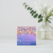 Makeup Artist Event Planner Holograaf Glitter Roze Vierkante Visitekaartje (Staand voorkant)