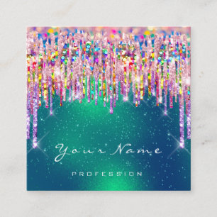 Makeup Artist Event Planner Holograaf GreeneryDrip Vierkante Visitekaartje