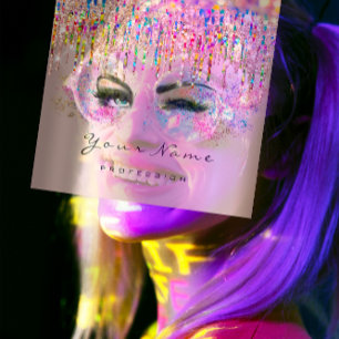 Makeup Artist Event Planner Holograaf Unicorn Lash Vierkante Visitekaartje