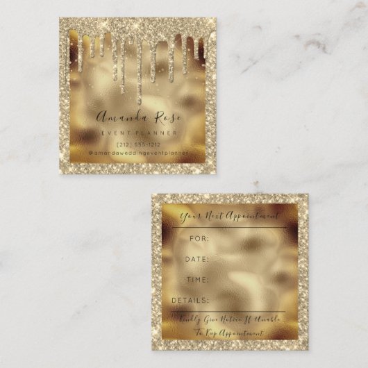 Makeup Artist Event Planner Sepia Gold Drift Spark Afsprakenkaartje (Voorkant / Achterkant)