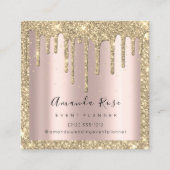 Makeup Artist Event Planner Sepia Gold Drip Roos Afsprakenkaartje (Voorkant)