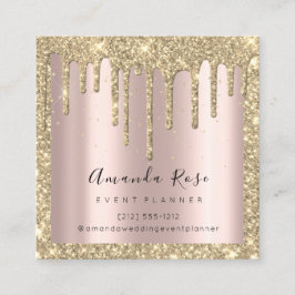 Makeup Artist Event Planner Sepia Gold Drip Roos Afsprakenkaartje