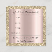 Makeup Artist Event Planner Sepia Gold Drip Roos Afsprakenkaartje (Achterkant)