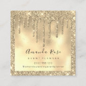Makeup Artist Event Planner Sepia Gold Drip Spark Afsprakenkaartje (Voorkant)