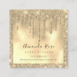 Makeup Artist Event Planner Sepia Gold Drip Spark Afsprakenkaartje