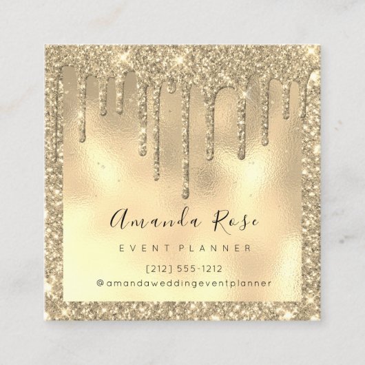 Makeup Artist Event Planner Sepia Gold Drip Spark Afsprakenkaartje (Voorkant)