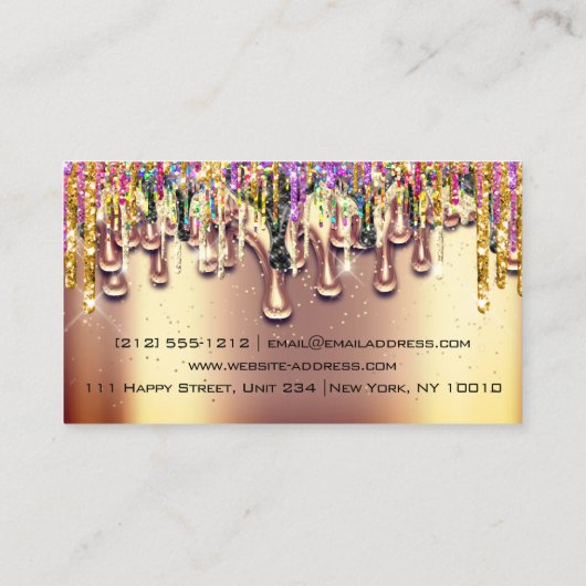 Makeup Artist Event Planner Weddenschap Drift Gold Visitekaartje (Achterkant)