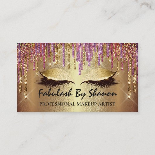 Makeup Artist Event Wedding Planner Eyelash Paars Visitekaartje (Voorkant)