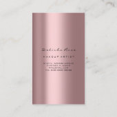 Makeup Artist Eye Lashes Glitter Blush Pink Visitekaartje (Achterkant)