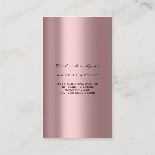 Makeup Artist Eye Lashes Glitter Blush Pink Visitekaartje (Achterkant)