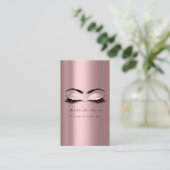 Makeup Artist Eye Lashes Glitter Blush Pink Visitekaartje (Staand voorkant)