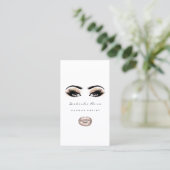 Makeup Artist Eye Lashes Glitter Eyebrow Lip Peach Visitekaartje (Staand voorkant)