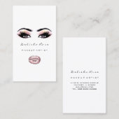 Makeup Artist Eye Lashes Glitter Eyebrow Lips Roze Visitekaartje (Voorkant / Achterkant)