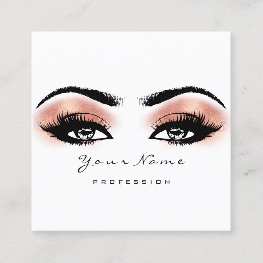 Makeup Artist Eyebrow Blush Lashes White Square Vierkante Visitekaartje (Voorkant)