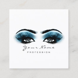 Makeup Artist Eyebrow Eye Lash Blue Navy Square Vierkante Visitekaartje