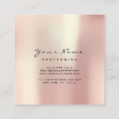 Makeup Artist Eyebrow Eye Lash Champaigne Square Vierkante Visitekaartje (Achterkant)