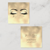 Makeup Artist Eyebrow Eye Lash Glitter Gold Waxing Vierkante Visitekaartje (Voorkant / Achterkant)