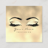 Makeup Artist Eyebrow Eye Lash Glitter Gold Waxing Vierkante Visitekaartje (Voorkant)