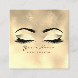 Makeup Artist Eyebrow Eye Lash Glitter Gold Waxing Vierkante Visitekaartje