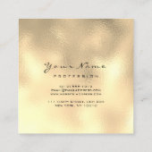 Makeup Artist Eyebrow Eye Lash Glitter Gold Waxing Vierkante Visitekaartje (Achterkant)