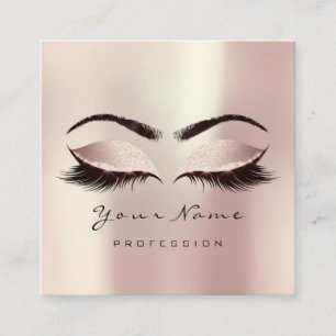 Makeup Artist Eyebrow Eye Lash Glitter Pink Blush Vierkante Visitekaartje