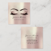 Makeup Artist Eyebrow Eye Lash Glitter Pink Blush Vierkante Visitekaartje (Voorkant / Achterkant)