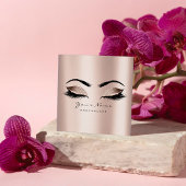Makeup Artist Eyebrow Eye Lash Glitter Pink Square Vierkante Visitekaartje