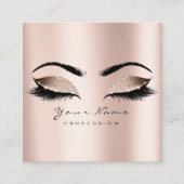 Makeup Artist Eyebrow Eye Lash Glitter Pink Square Vierkante Visitekaartje (Voorkant)