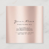 Makeup Artist Eyebrow Eye Lash Glitter Pink Square Vierkante Visitekaartje (Achterkant)