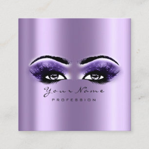 Makeup Artist Eyebrow Eye Lash Paars Violet Vierkante Visitekaartje