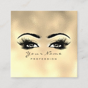 Makeup Artist Eyebrow Eye Lashes Glass Gold Square Vierkante Visitekaartje