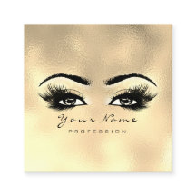 Makeup Artist Eyebrow Eye Lashes Glass Gold Square