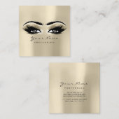 Makeup Artist Eyebrow Eye Lashes Ivory Square Vierkante Visitekaartje (Voorkant / Achterkant)