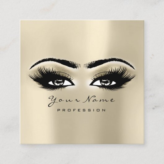 Makeup Artist Eyebrow Eye Lashes Ivory Square Vierkante Visitekaartje (Voorkant)
