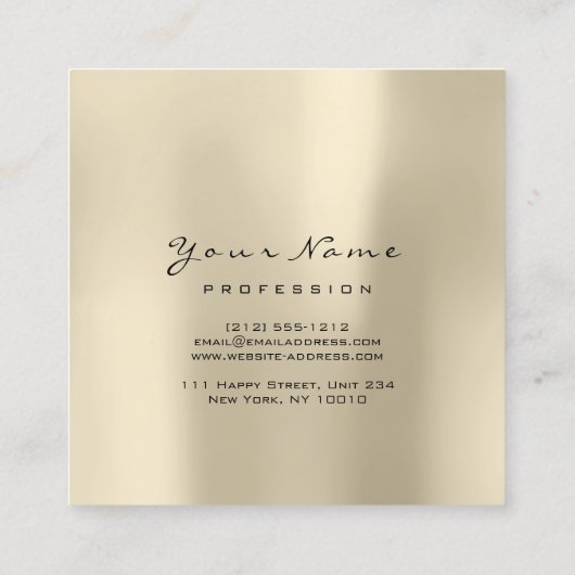 Makeup Artist Eyebrow Eye Lashes Ivory Square Vierkante Visitekaartje (Achterkant)