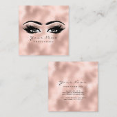 Makeup Artist Eyebrow Eye Lashes Roos Gold Square Vierkante Visitekaartje (Voorkant / Achterkant)