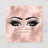Makeup Artist Eyebrow Eye Lashes Roos Gold Square Vierkante Visitekaartje (Voorkant)