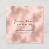 Makeup Artist Eyebrow Eye Lashes Roos Gold Square Vierkante Visitekaartje (Achterkant)