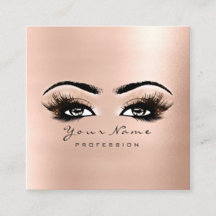 Makeup Artist Eyebrow Eye Lashes Roos Pink Square Vierkante Visitekaartje