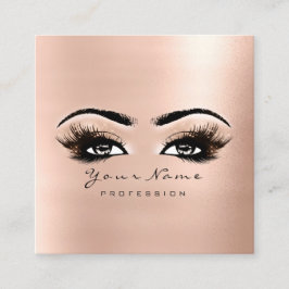Makeup Artist Eyebrow Eye Lashes Roos Pink Square Vierkante Visitekaartje