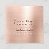 Makeup Artist Eyebrow Eye Lashes Roos Pink Square Vierkante Visitekaartje (Achterkant)