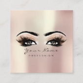 Makeup Artist Eyebrow Eye Lashes Roos Pink Square Vierkante Visitekaartje (Voorkant)