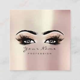 Makeup Artist Eyebrow Eye Lashes Roos Pink Square Vierkante Visitekaartje