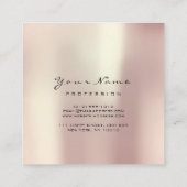 Makeup Artist Eyebrow Eye Lashes Roos Pink Square Vierkante Visitekaartje (Achterkant)