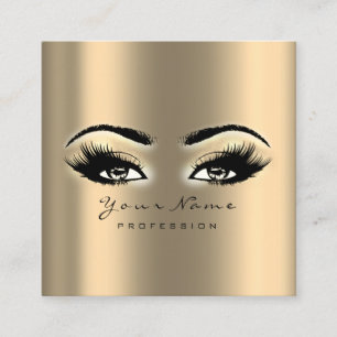 Makeup Artist Eyebrow Eye Lashes Sepia Gold Square Vierkante Visitekaartje