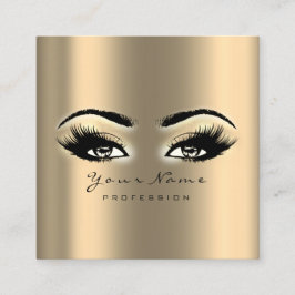 Makeup Artist Eyebrow Eye Lashes Sepia Gold Square Vierkante Visitekaartje