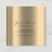 Makeup Artist Eyebrow Eye Lashes Sepia Gold Square Vierkante Visitekaartje (Achterkant)