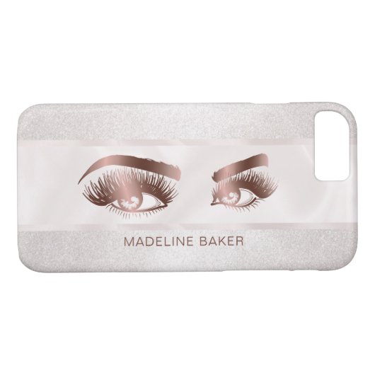 Makeup Artist Eyebrow Eyes Lashes Roos Gold Case-Mate iPhone Case (Achterkant (Horizontaal))