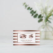 Makeup Artist Eyebrow Eyes Lashes Roos Gold Visitekaartje (Staand voorkant)
